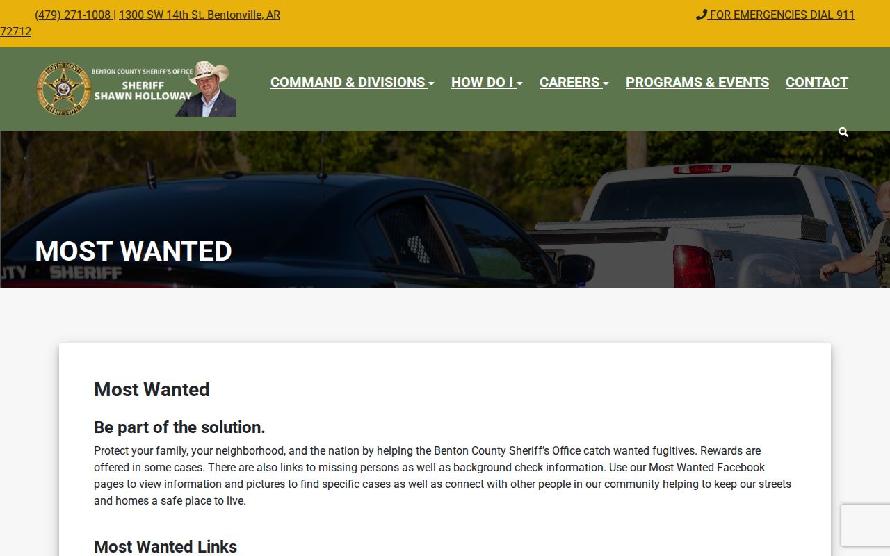 Benton County Most Wanted official sheriff hub