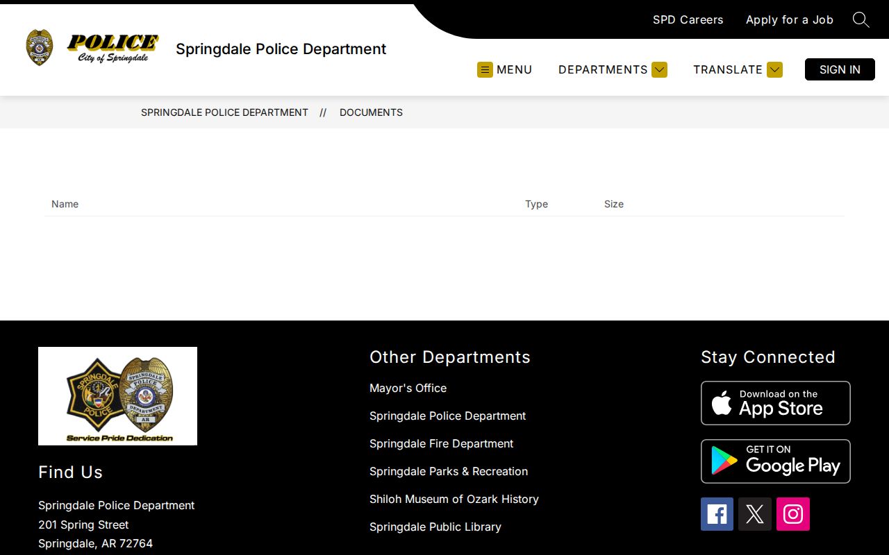 Springdale Police arrest log for Benton County booking record research